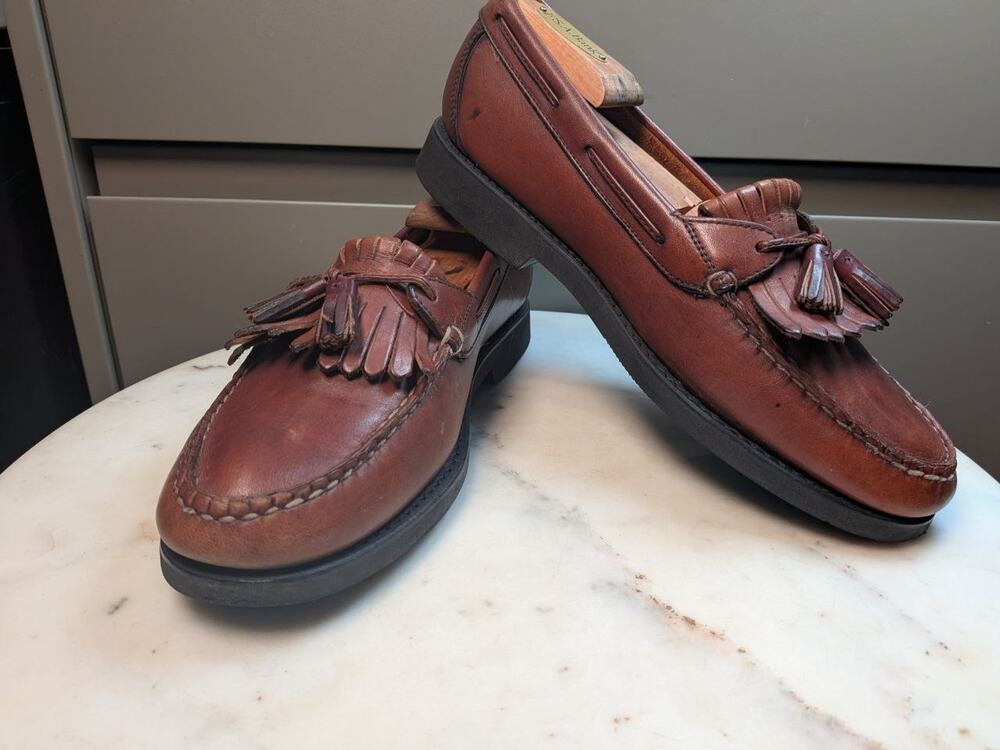 Rockport Mens 10 M Brown Leather Tassel Kiltie Loafers Dress Shoes M 4044